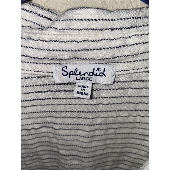 Splendid Tank dress Button Front  tie waist Large Pockets Lagen Cottage Stripe - Picture 4 of 11